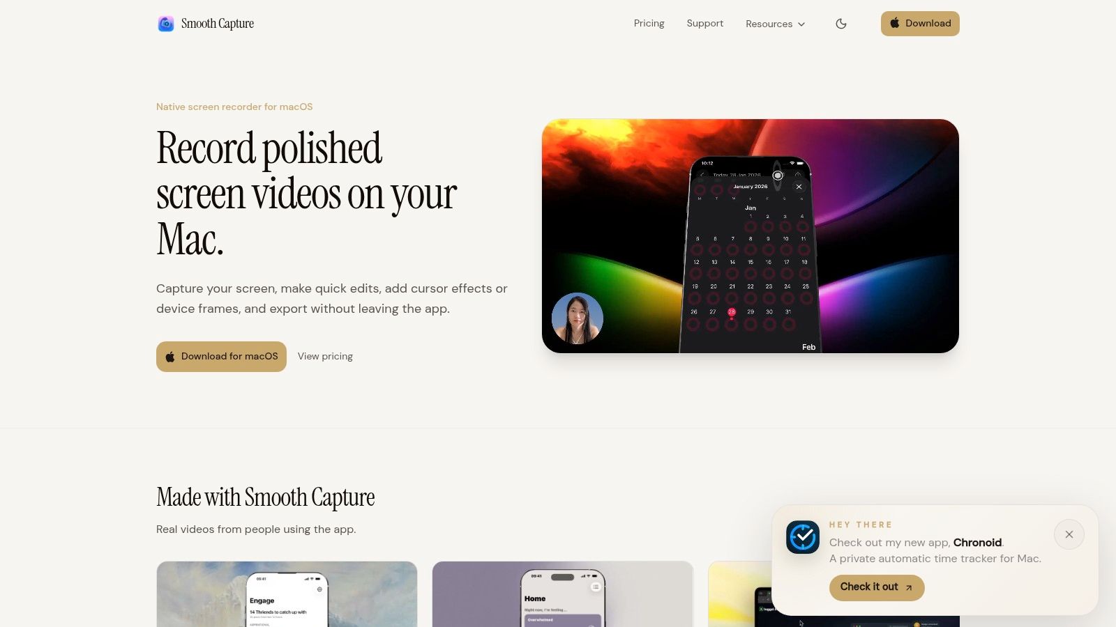 Screenshot from https://www.smoothcapture.app