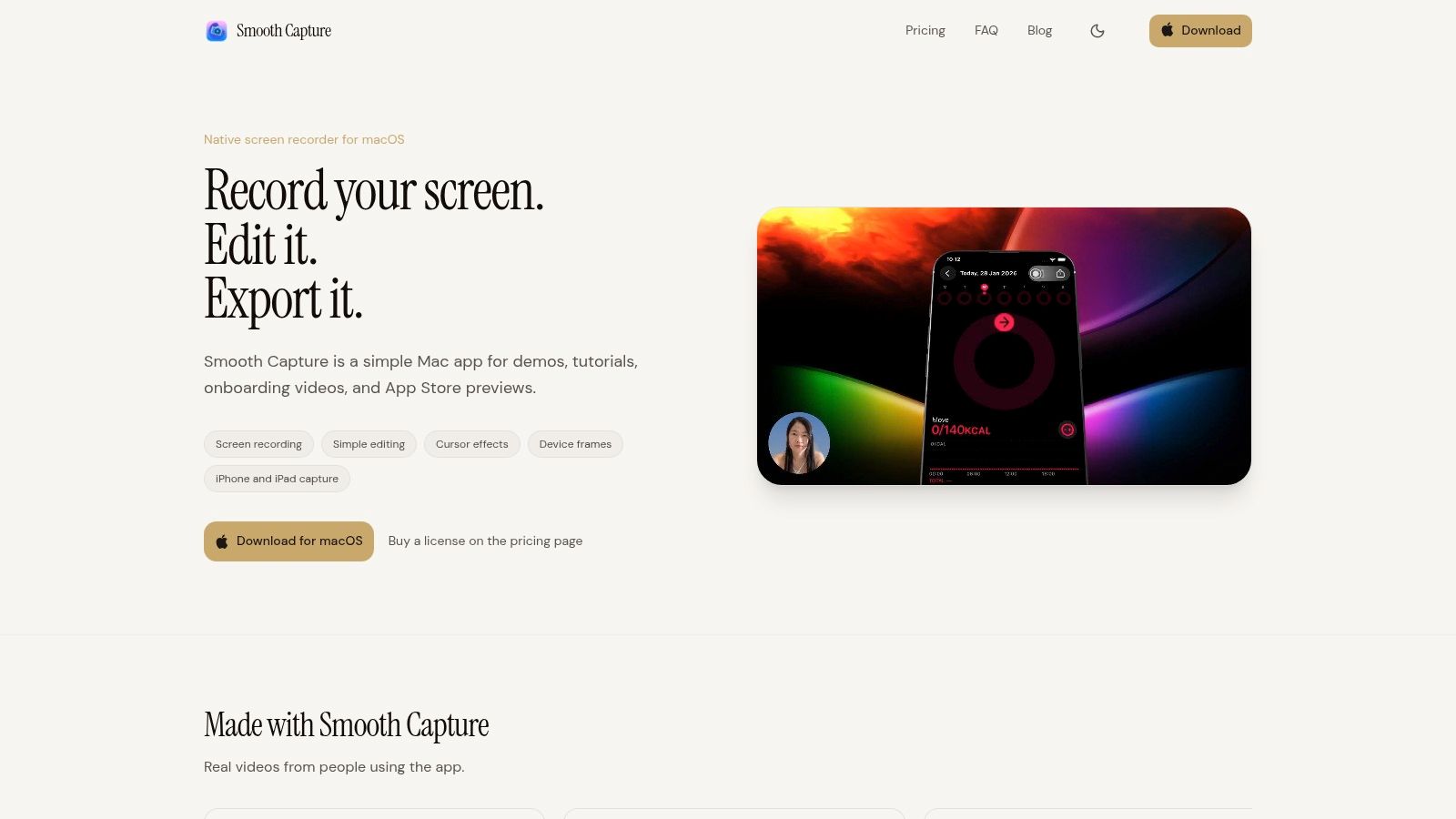 Screenshot from https://www.smoothcapture.app/