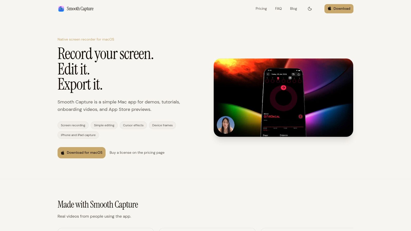 Screenshot from https://www.smoothcapture.app/