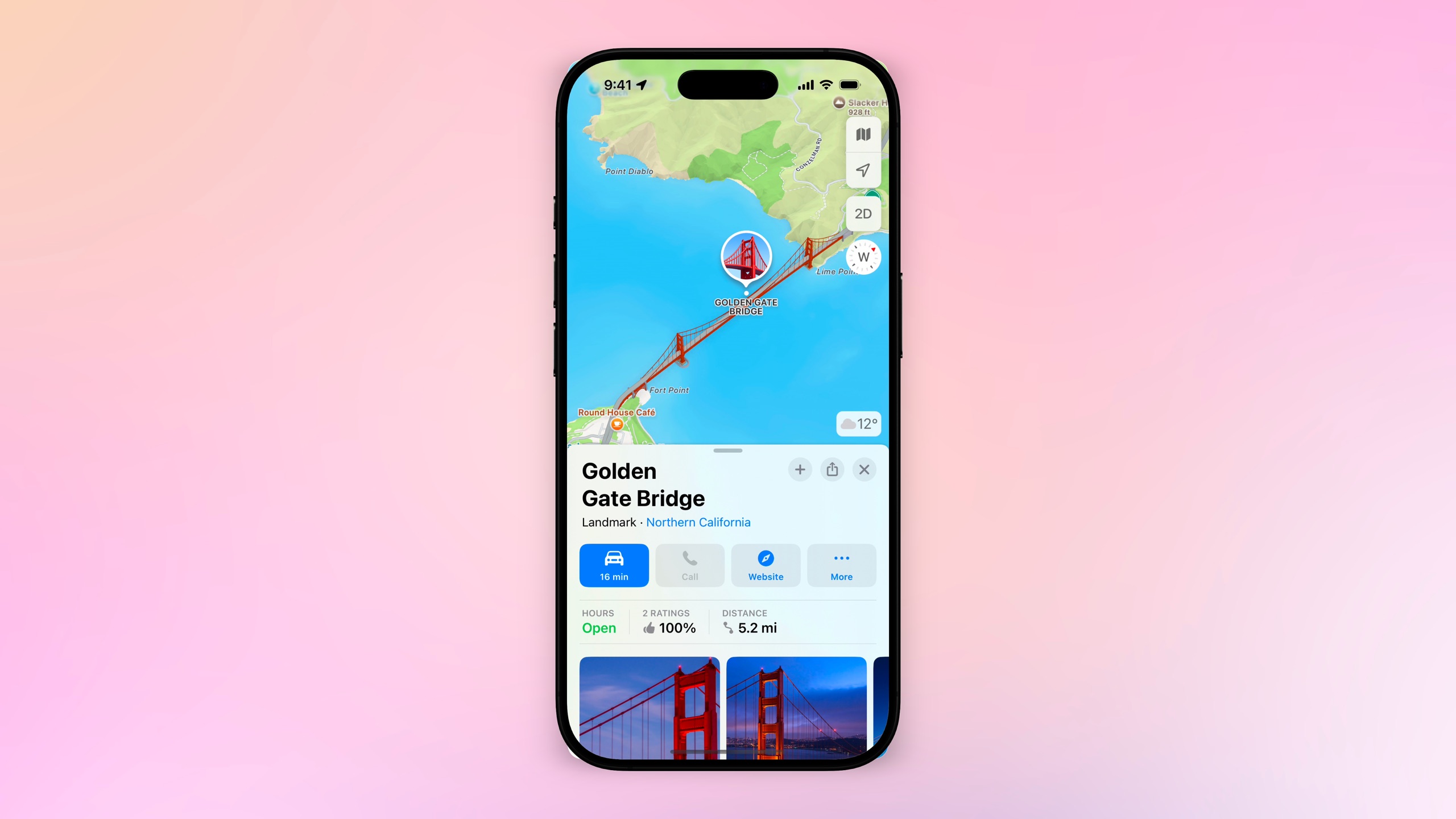iOS Simulator screenshot in a 2D iPhone bezel on a gradient background